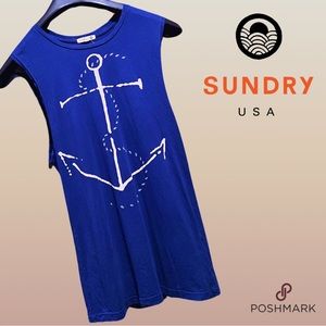 Sundry (1) Navy Anchor sleeveless tank top super lightweight